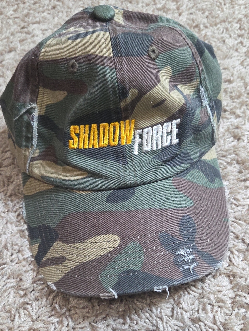 Camo Shadow Force Baseball Cap - Green Camouflage, 100% Cotton